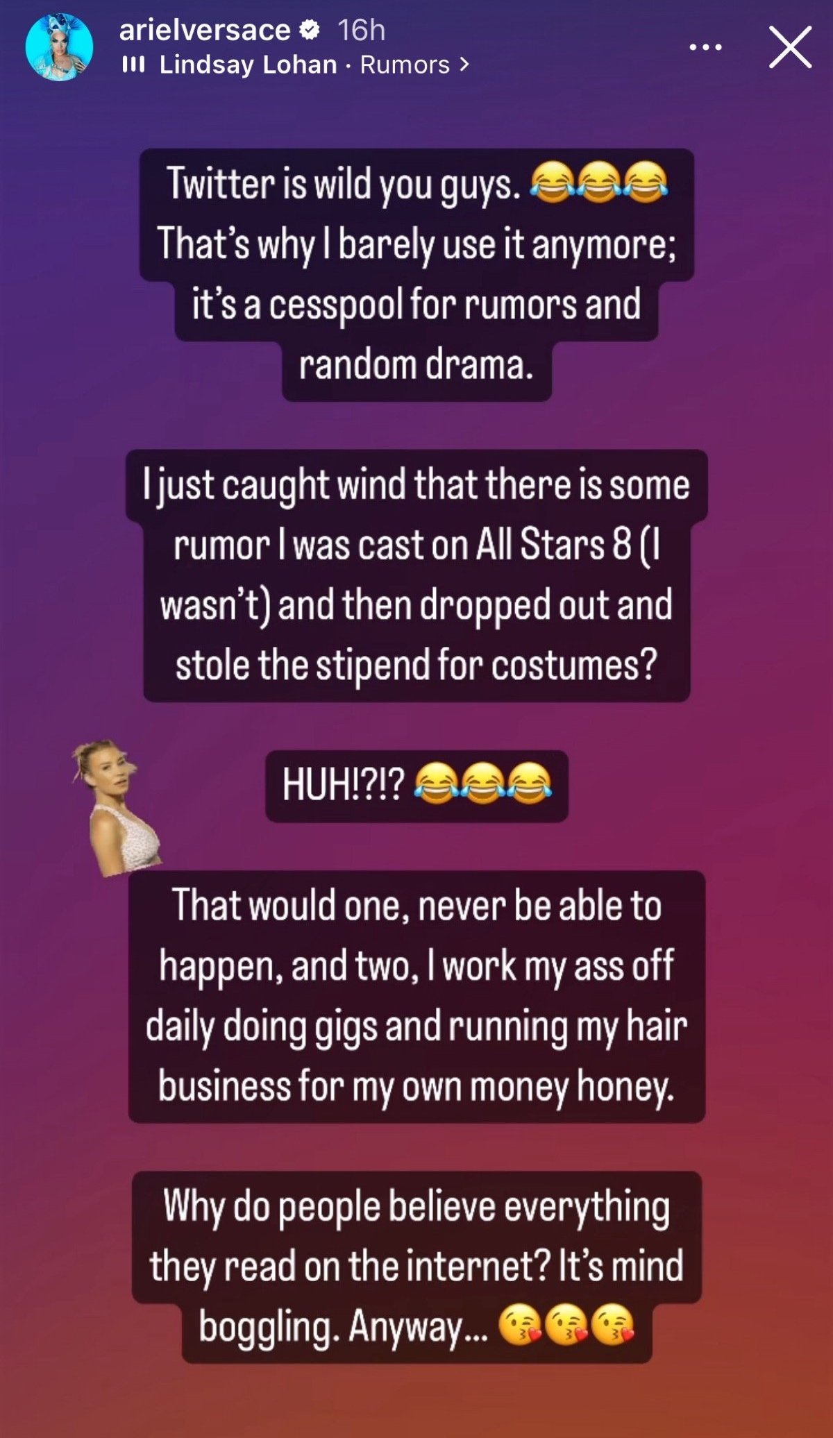 Ariel Versace denies All Stars 8 quitting speculation