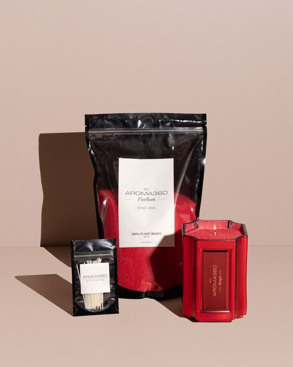 Aroma360 sand wax and candle.