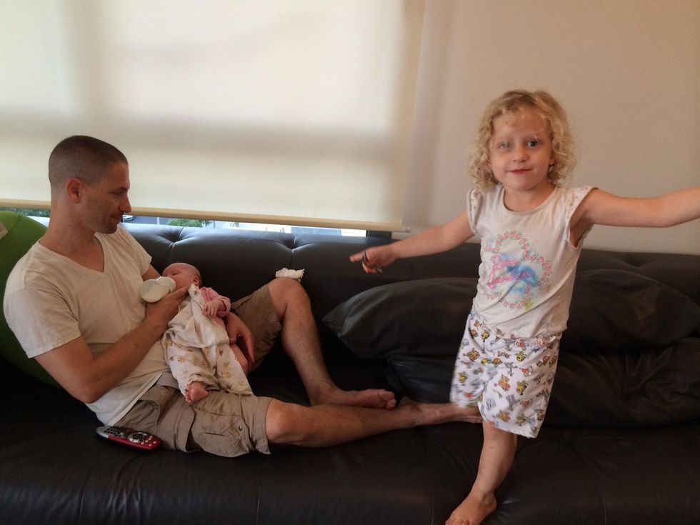 At my friend yoav and etai's with 2 of thier 3 girls