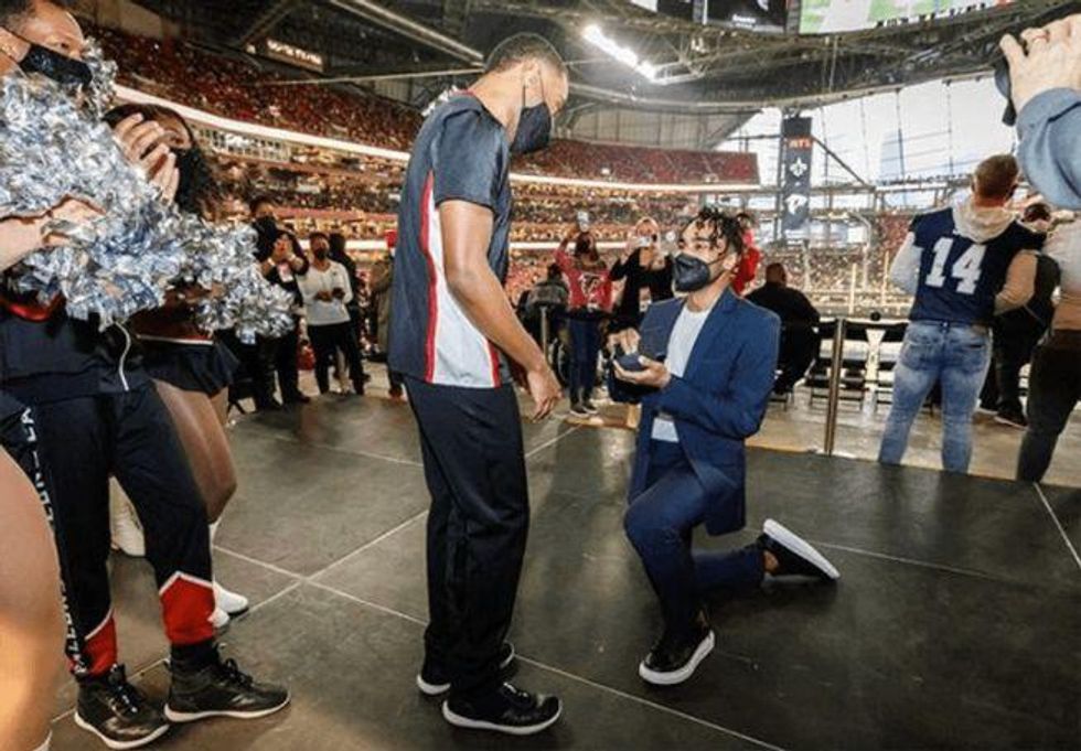 Atlanta Falcons Cheerleader Receives Surprise Wedding Proposal