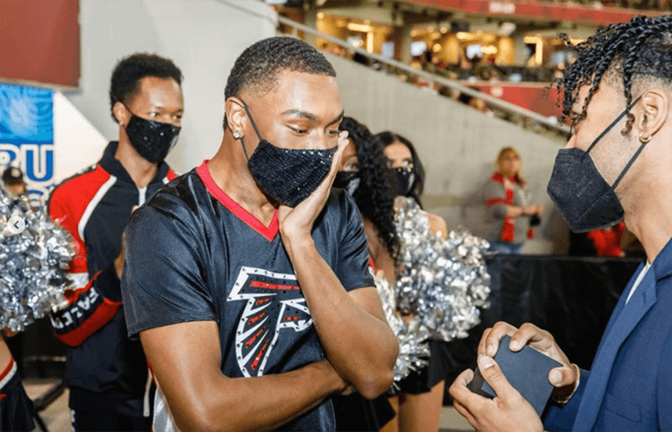 Atlanta Falcons Cheerleader Receives Surprise Wedding Proposal
