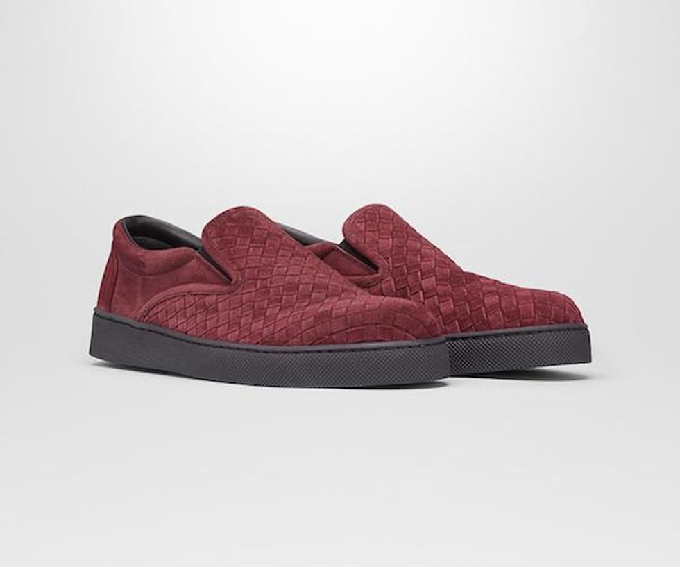 Aubergine Intrecciato Suede Sneakers