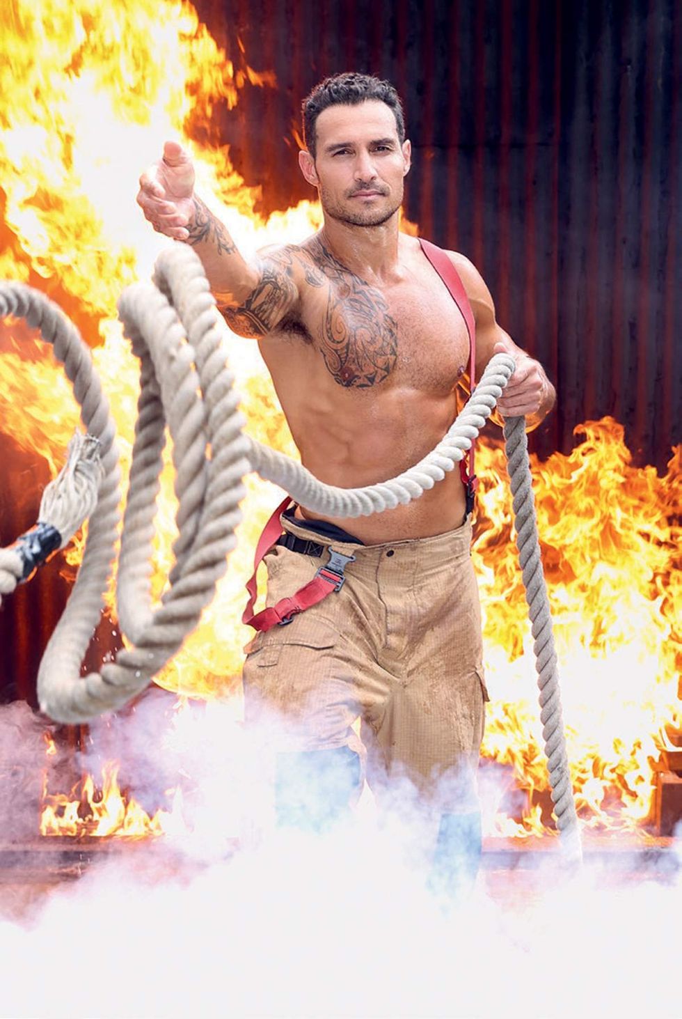 Australian Firefighters 2026 charity calendar sexy men posing with animals