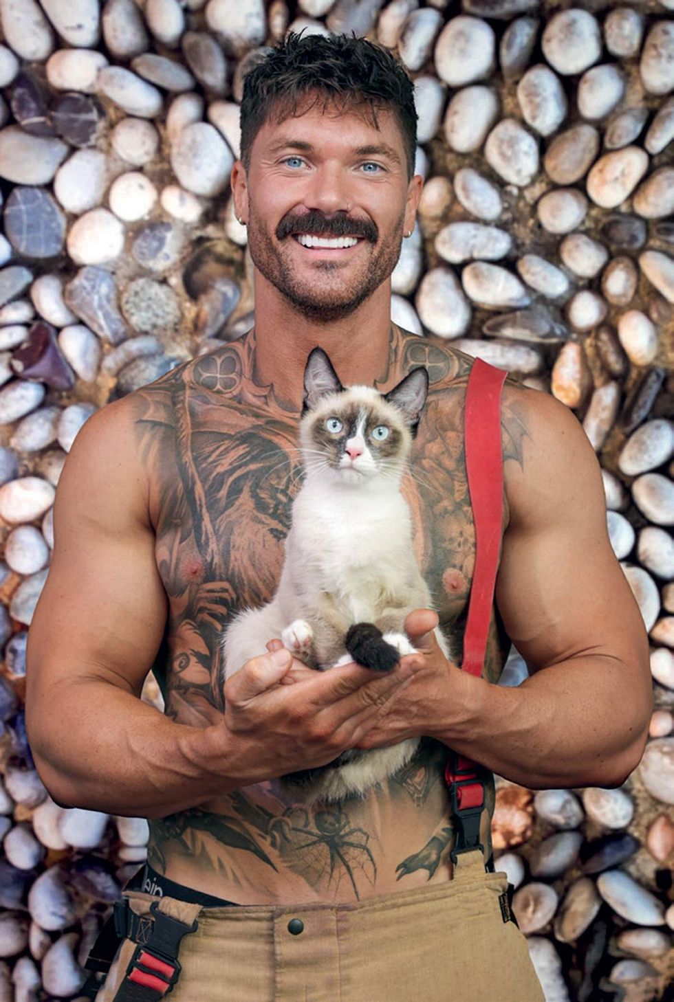 Australian Firefighters 2026 charity calendar sexy men posing with animals