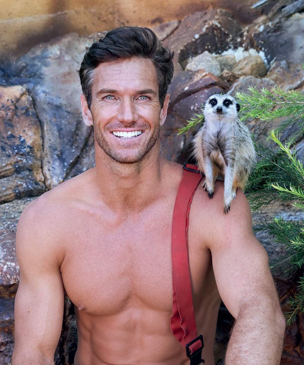 Australian Firefighters 2026 charity calendar sexy men posing with animals