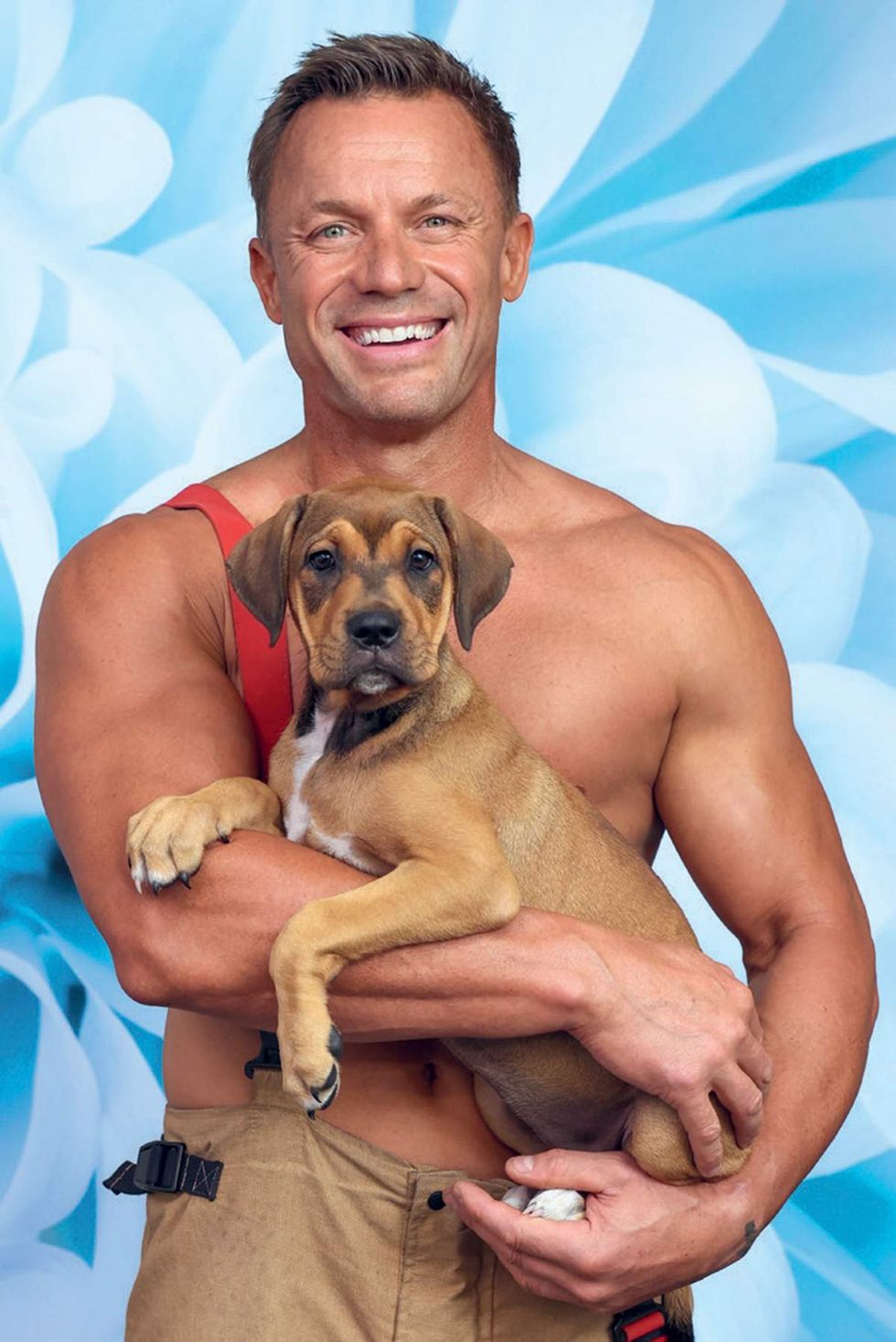 Australian Firefighters 2026 charity calendar sexy men posing with animals