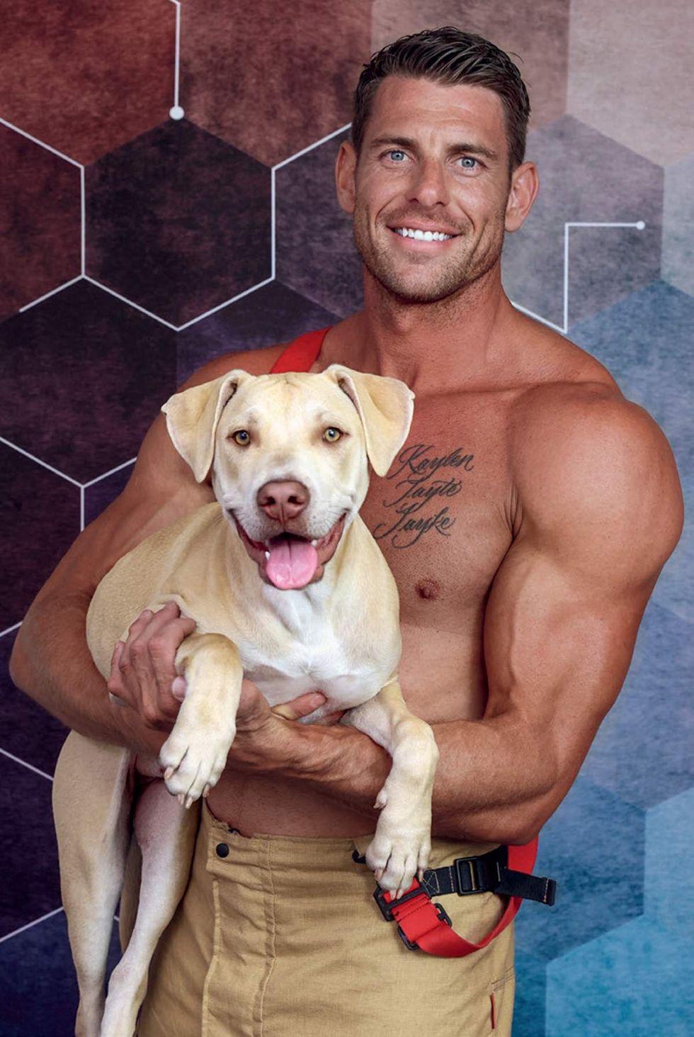 Australian Firefighters 2026 charity calendar sexy men posing with animals