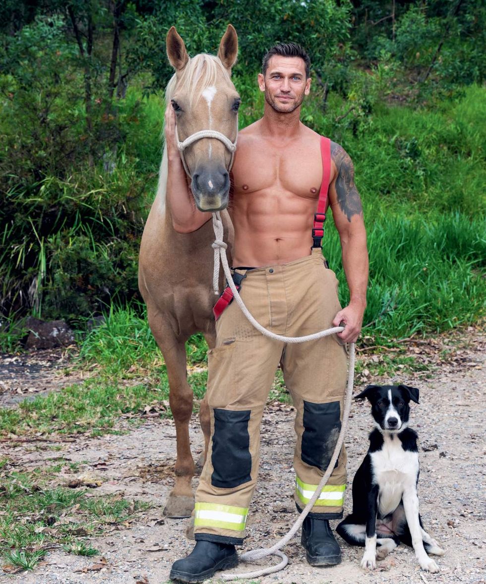 Australian Firefighters 2026 charity calendar sexy men posing with animals