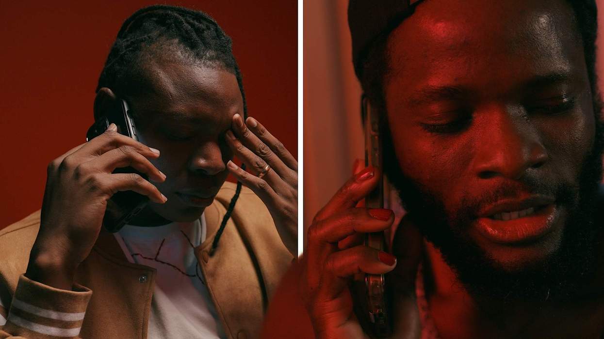 Ayodeji Otuyelu as Kevin and Micheal Ighodaro as Jordan in Red Light Diaries.