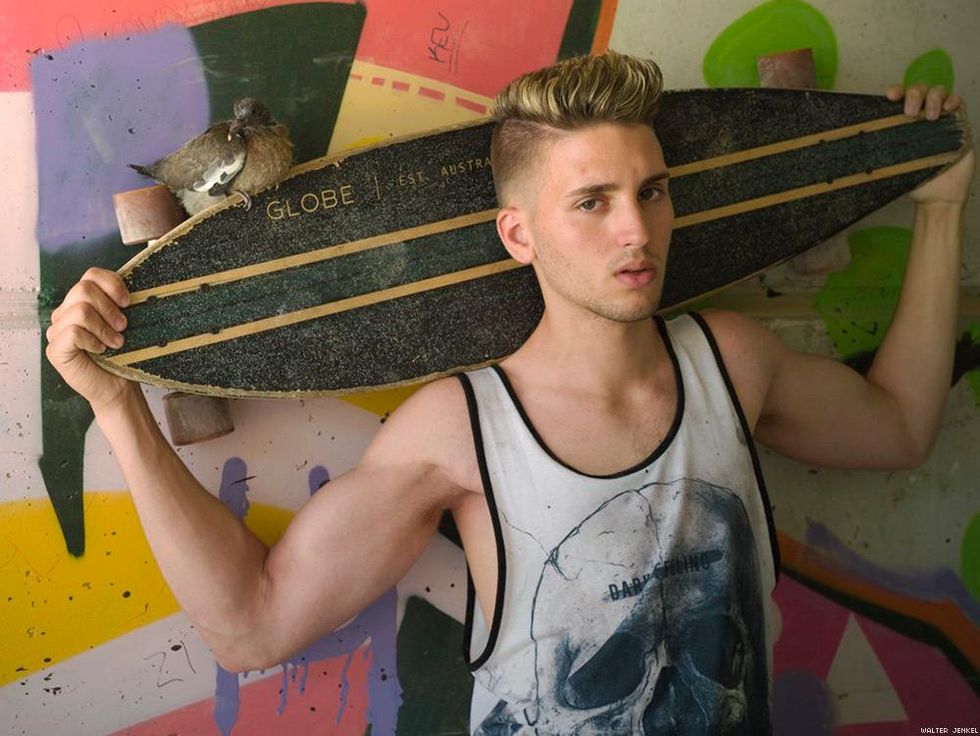 Baby Common wood pigeon (Columba palumbus)