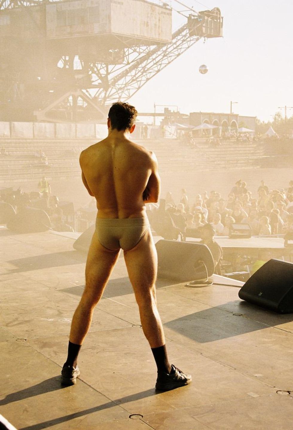 Backstage at Fischerspooner's Sizzling Melt Festival Show in Germany