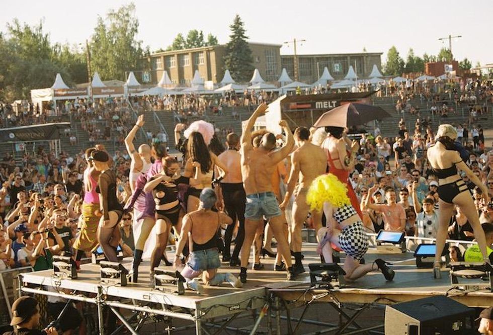 Backstage at Fischerspooner's Sizzling Melt Festival Show in Germany