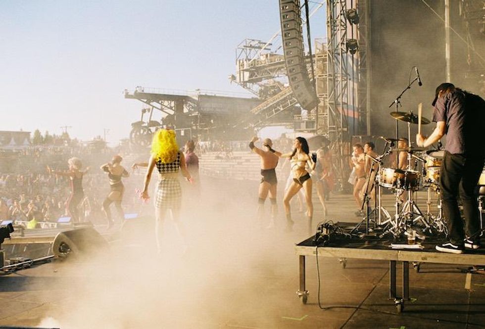 Backstage at Fischerspooner's Sizzling Melt Festival Show in Germany