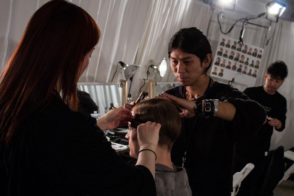 Backstage at Robert Geller Fall '17