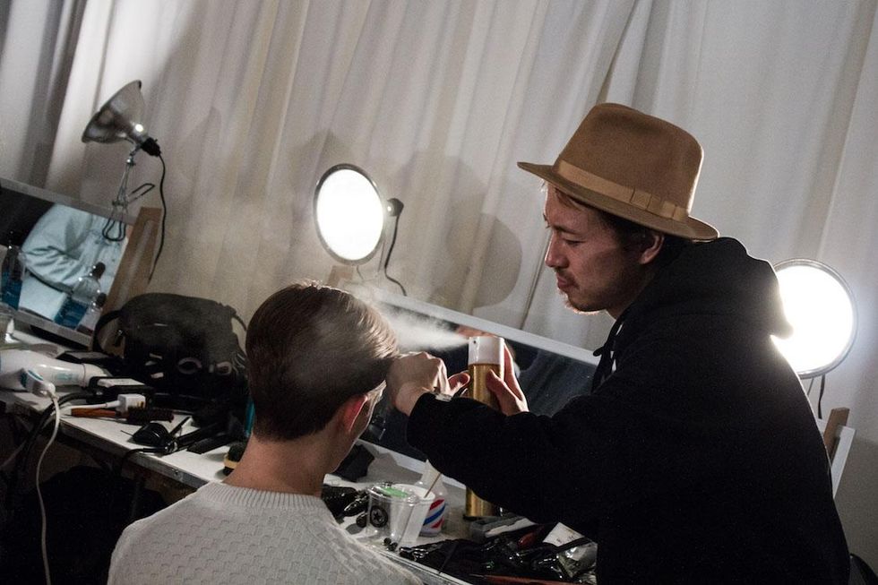 Backstage at Robert Geller Fall '17