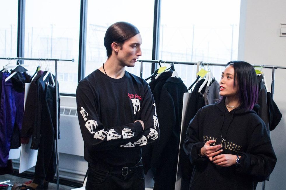 Backstage at Robert Geller Fall '17