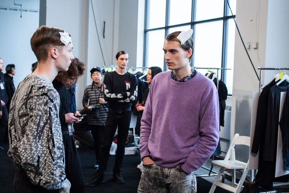 Backstage at Robert Geller Fall '17