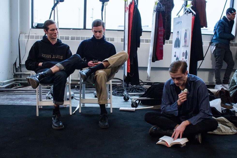 Backstage at Robert Geller Fall '17