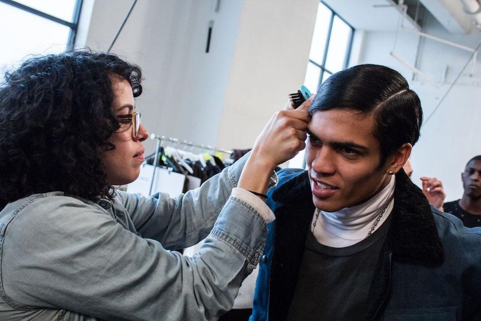 Backstage at Robert Geller Fall '17
