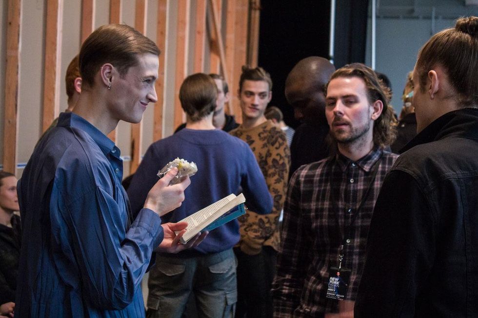 Backstage at Robert Geller Fall '17