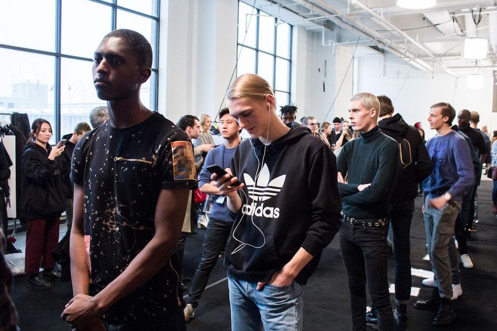 Backstage at Robert Geller Fall '17