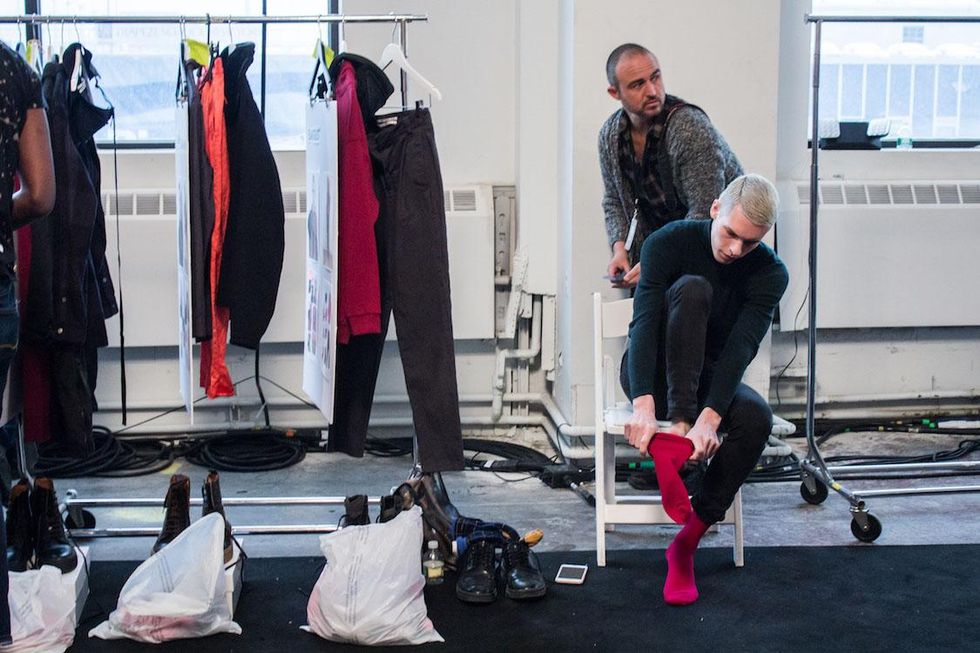 Backstage at Robert Geller Fall '17