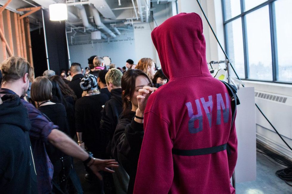 Backstage at Robert Geller Fall '17