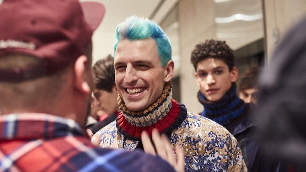Backstage at the Colorful Perry Ellis Fall 18 Show
