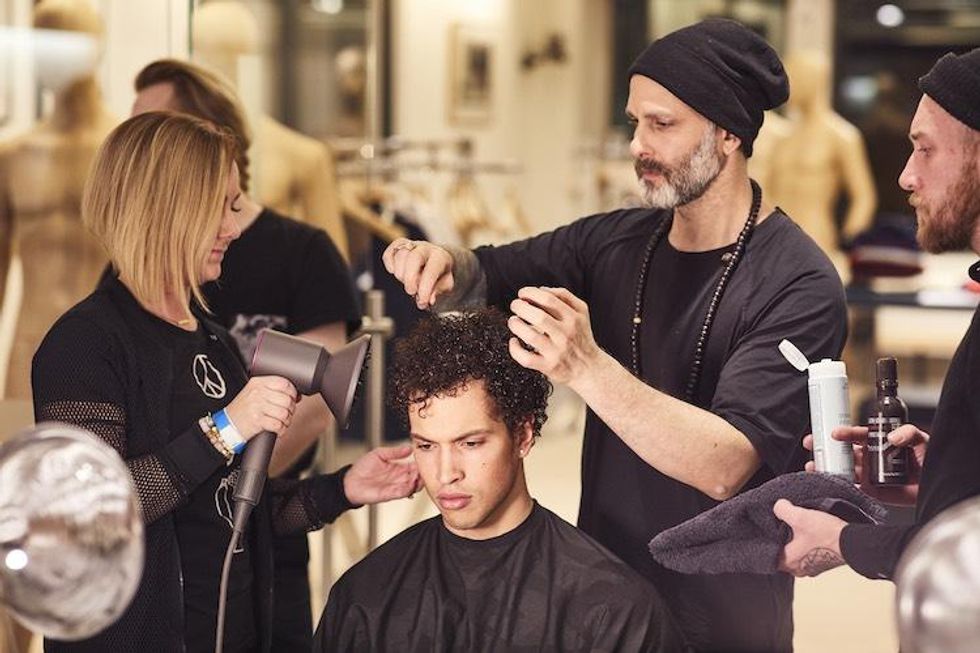 Backstage at the Colorful Perry Ellis Fall 18 Show