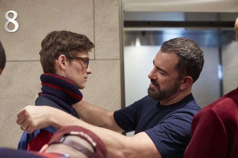 Backstage at the Colorful Perry Ellis Fall 18 Show