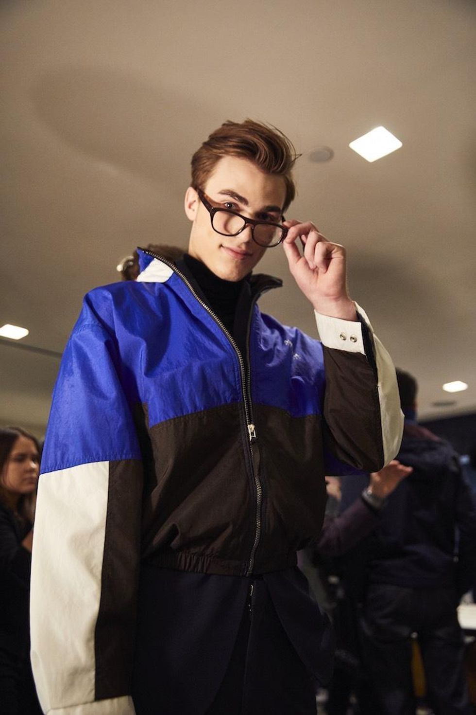 Backstage at the Colorful Perry Ellis Fall 18 Show