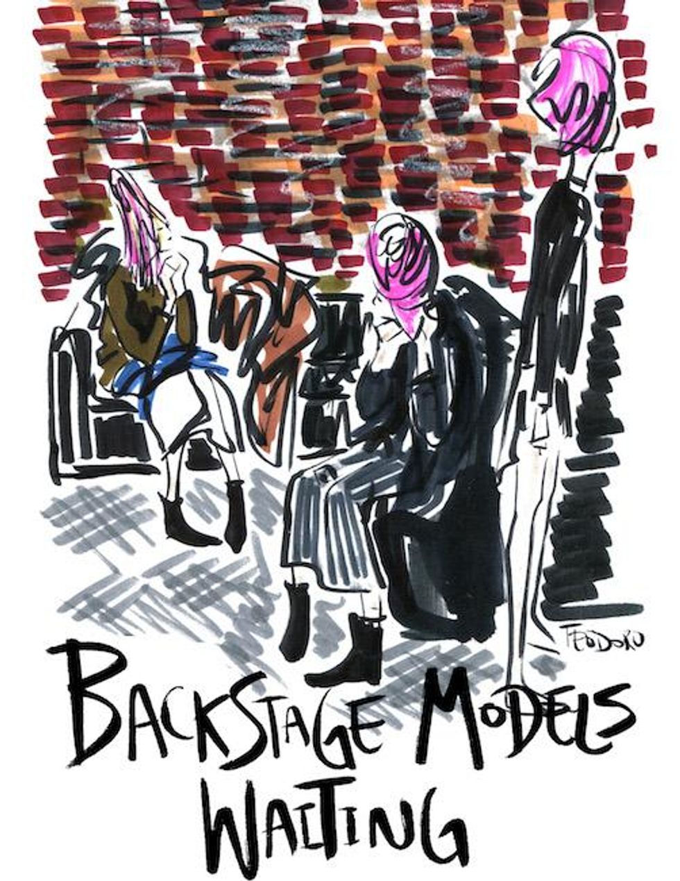 Backstage Models Waiting