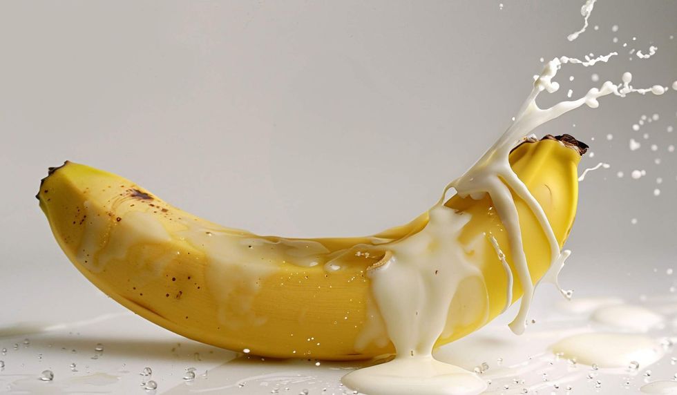 Banana cover in milk