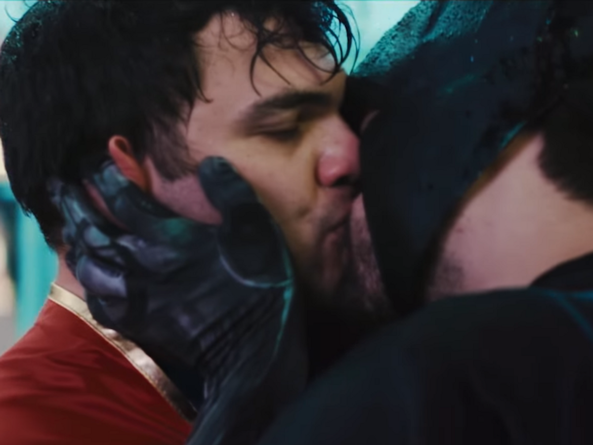 Batman and Superman kiss in Coheed and Cambria music video.