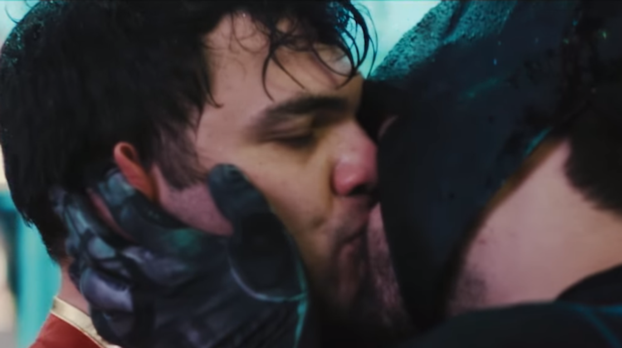 Batman and Superman kiss in Coheed and Cambria music video.