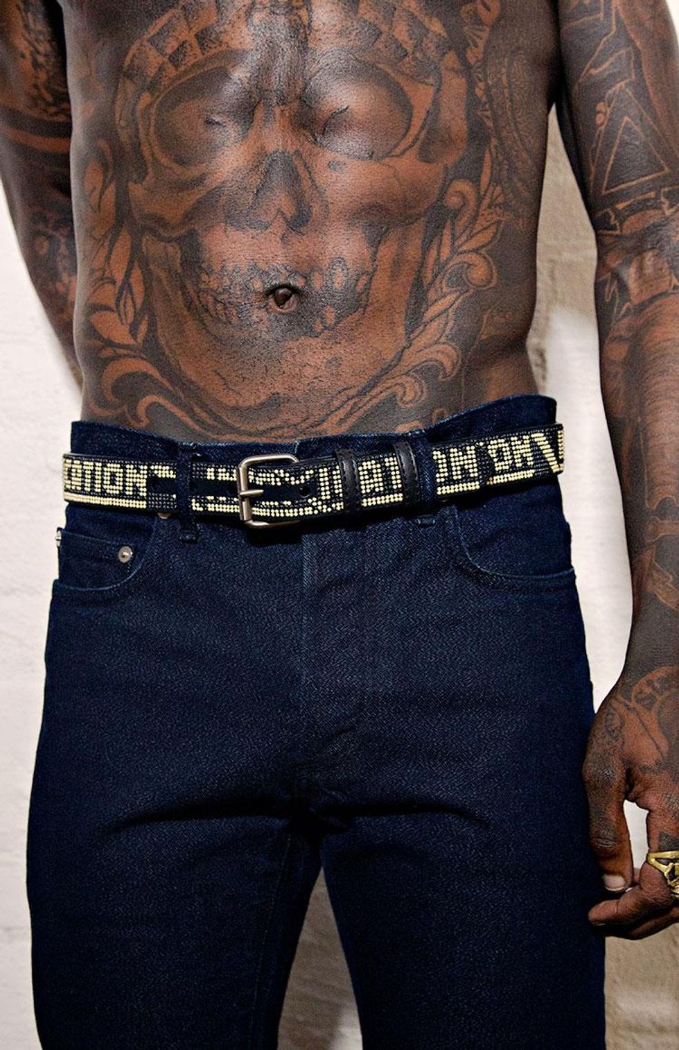 Belt by Stella McCartney, $650. Jeans (throughout) by Dior Homme, $550