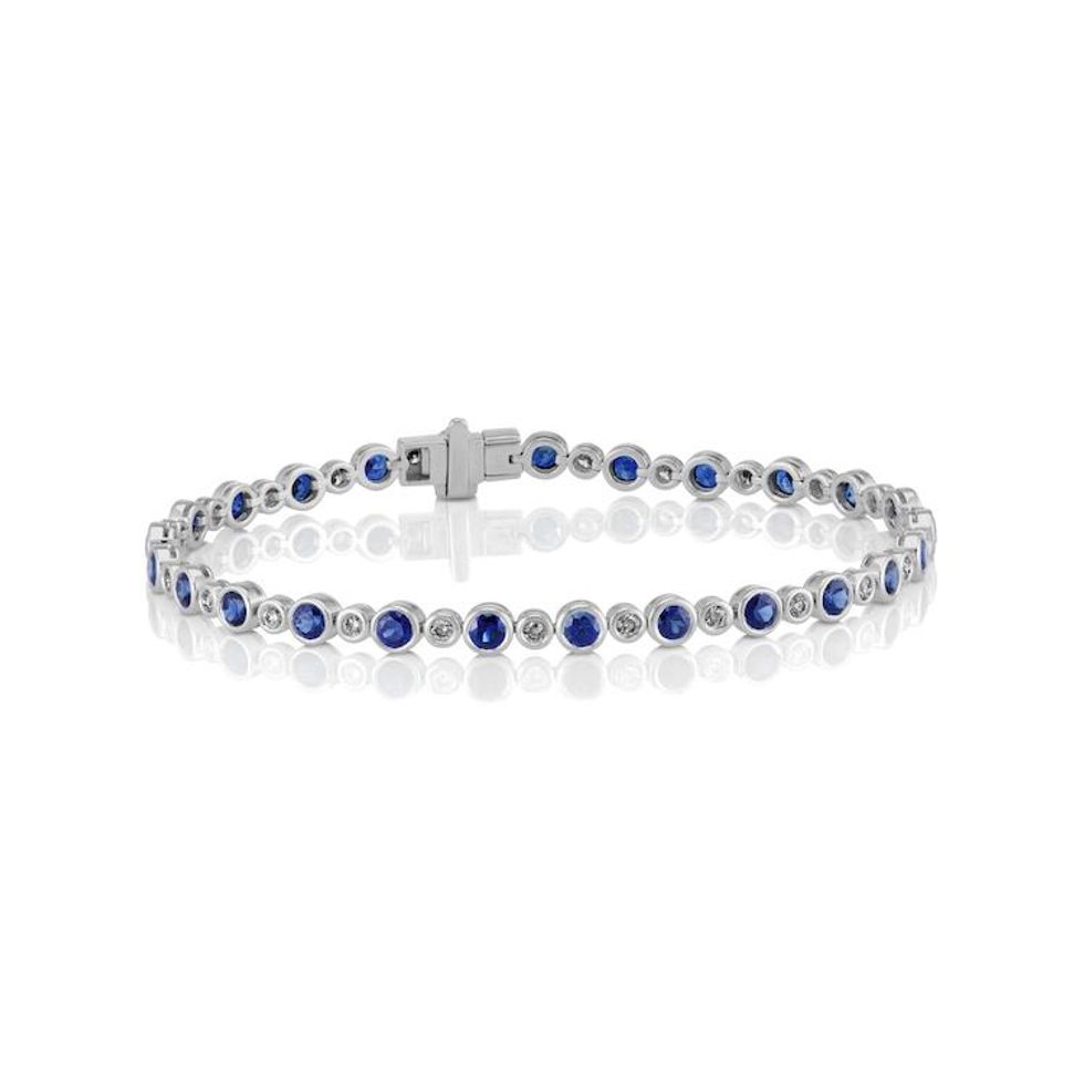 Bezel-Set Round Sapphire and Diamond Bracelet