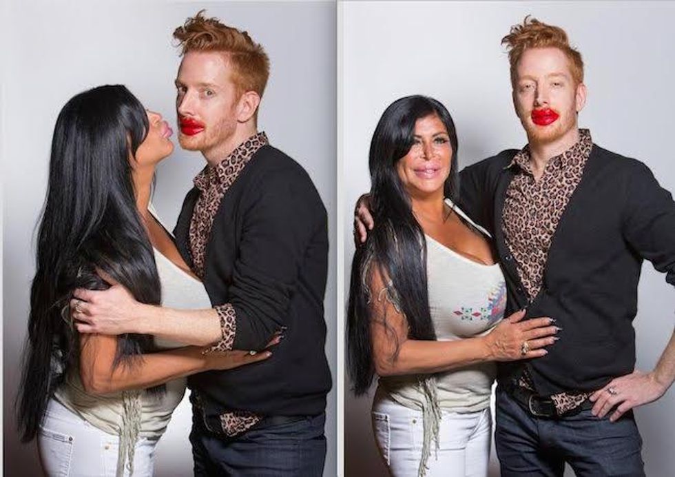 Big Ang posing with our photo director, Greg Garry