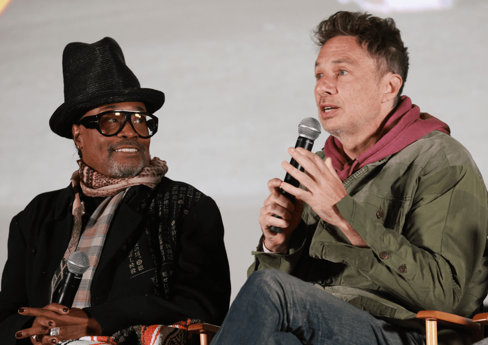 Billy Porter and Zach Braff speak during The Broken Hearts Club 25th anniversary panel in West Hollywood