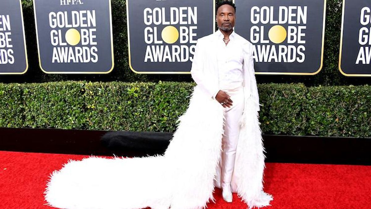 Billy Porter on the red carpet for the Golden Globes. 