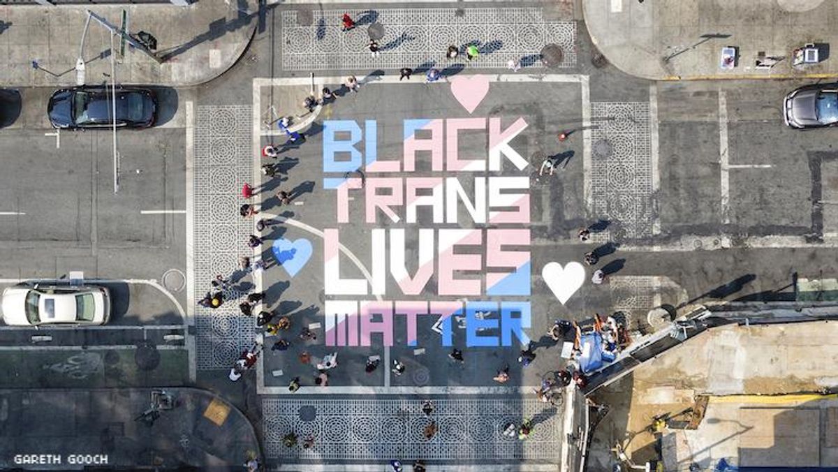 Black Trans Lives Matter Mural Painted in San Francisco's Transgender District to Celebrate Compton Cafe Riots