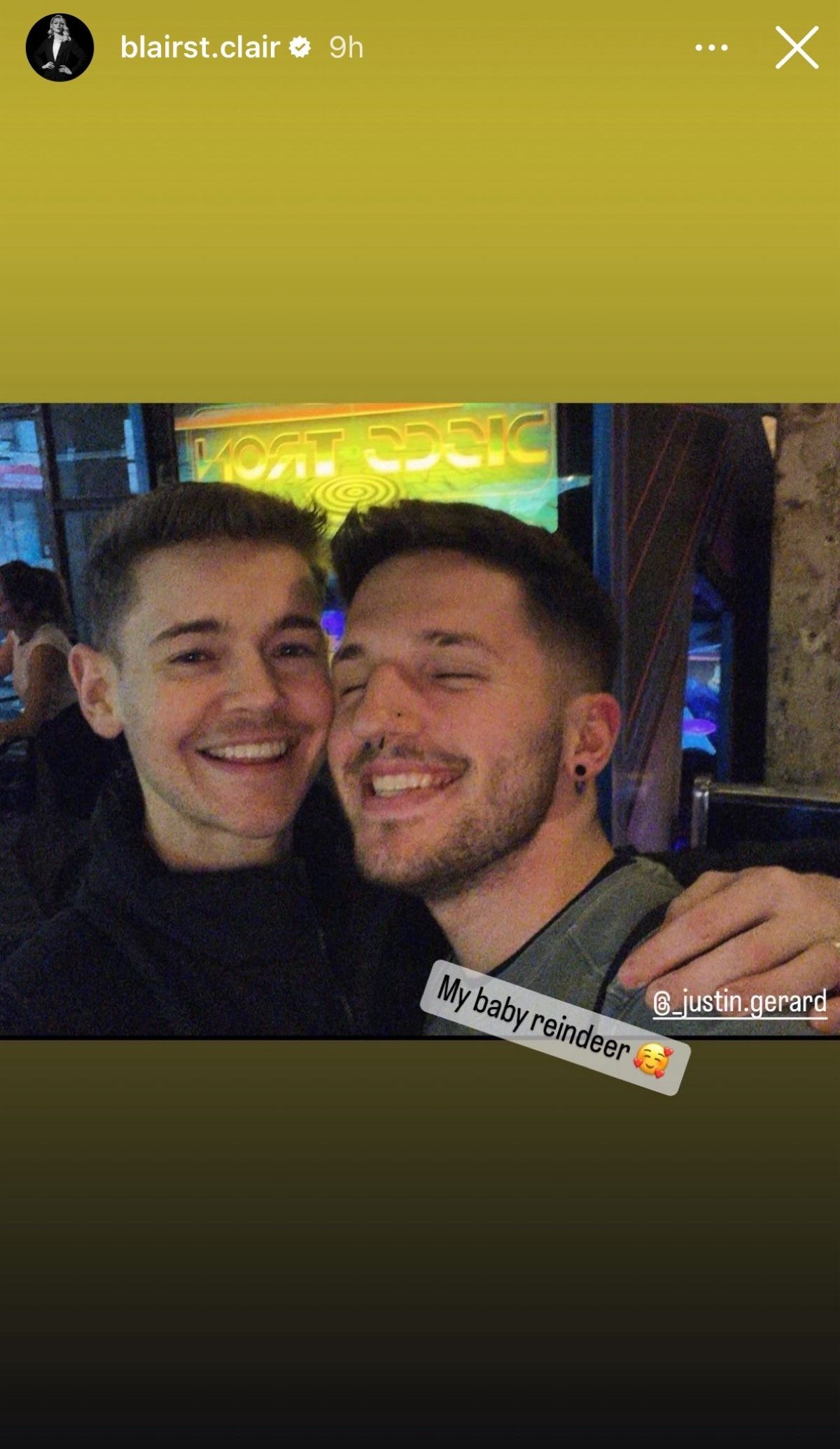 Blair St Clair and Justin Sheedy via Instagram story