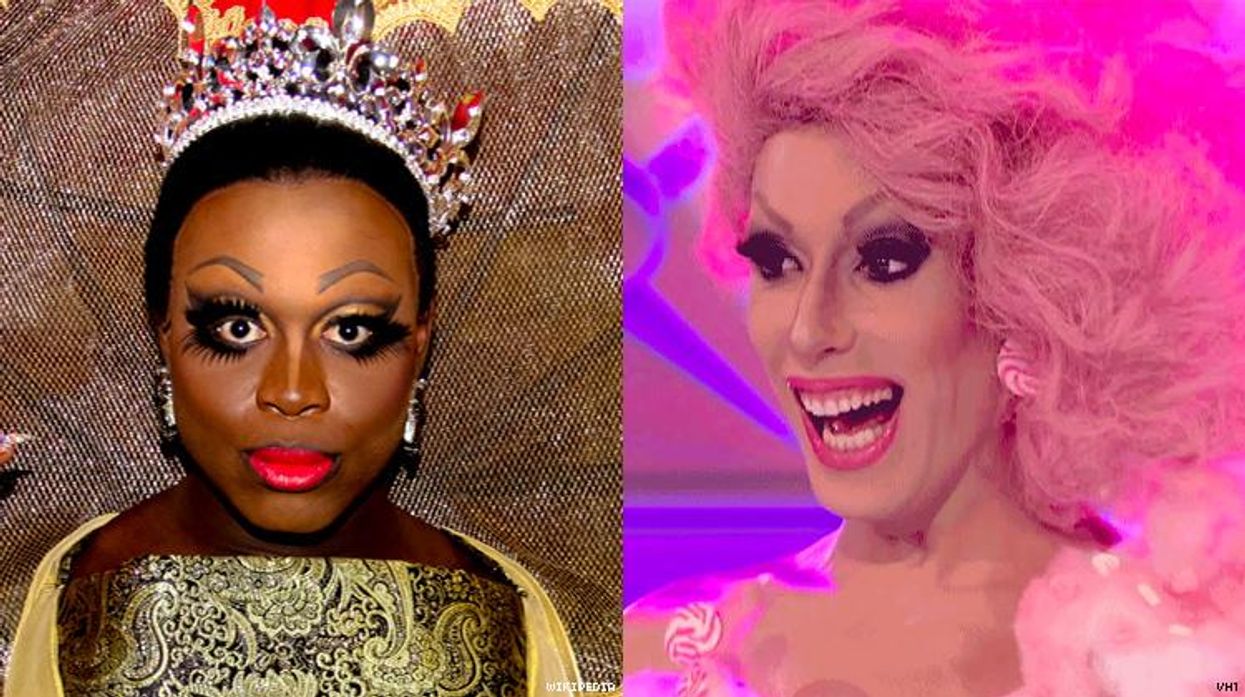 Bob the Drag Queen and Alaska in a diptych.