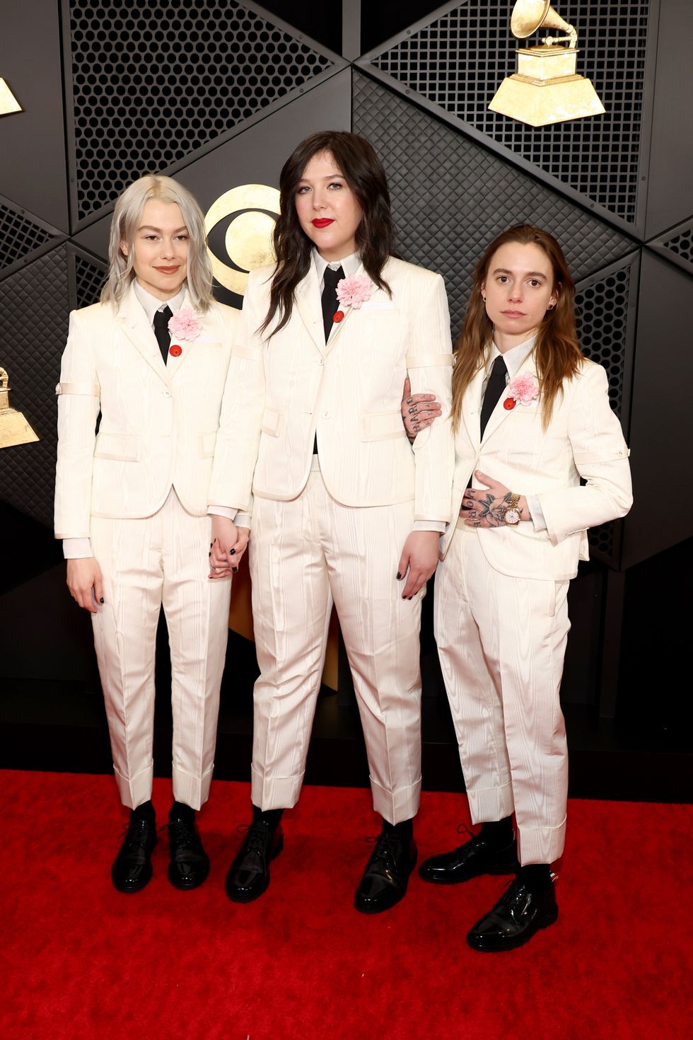 boygenius on the grammys red carpet