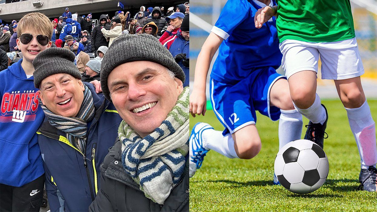 Bradley Jacobs Sigesmund with husband and son soccer tryouts
