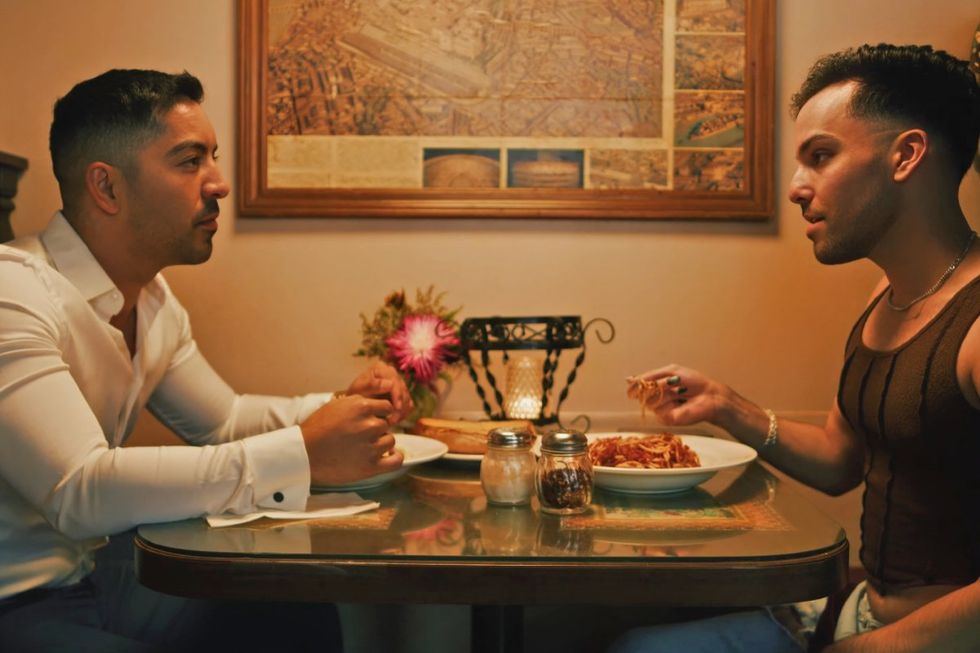 Brandon Baez having dinner on Strangelove season 1