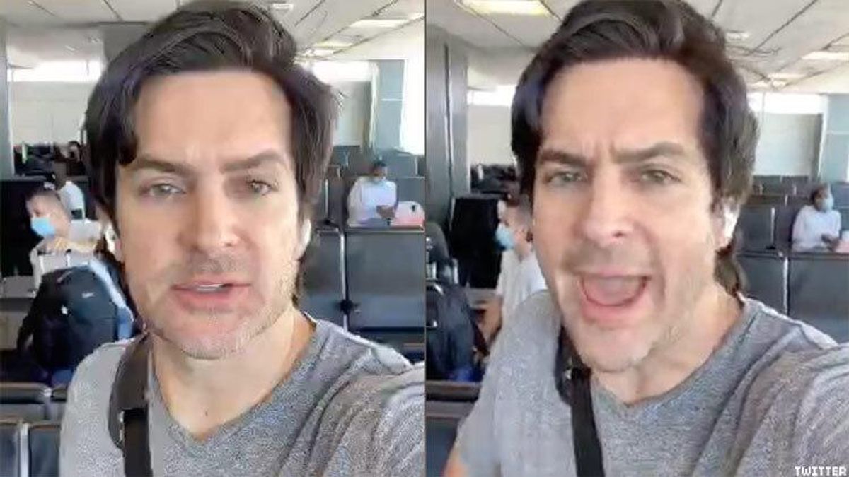 Brandon Straka, the gay self-described former liberal and founder of the #WalkAway movement, was escorted off a plane after he threw a fit when asked to wear a facemask.