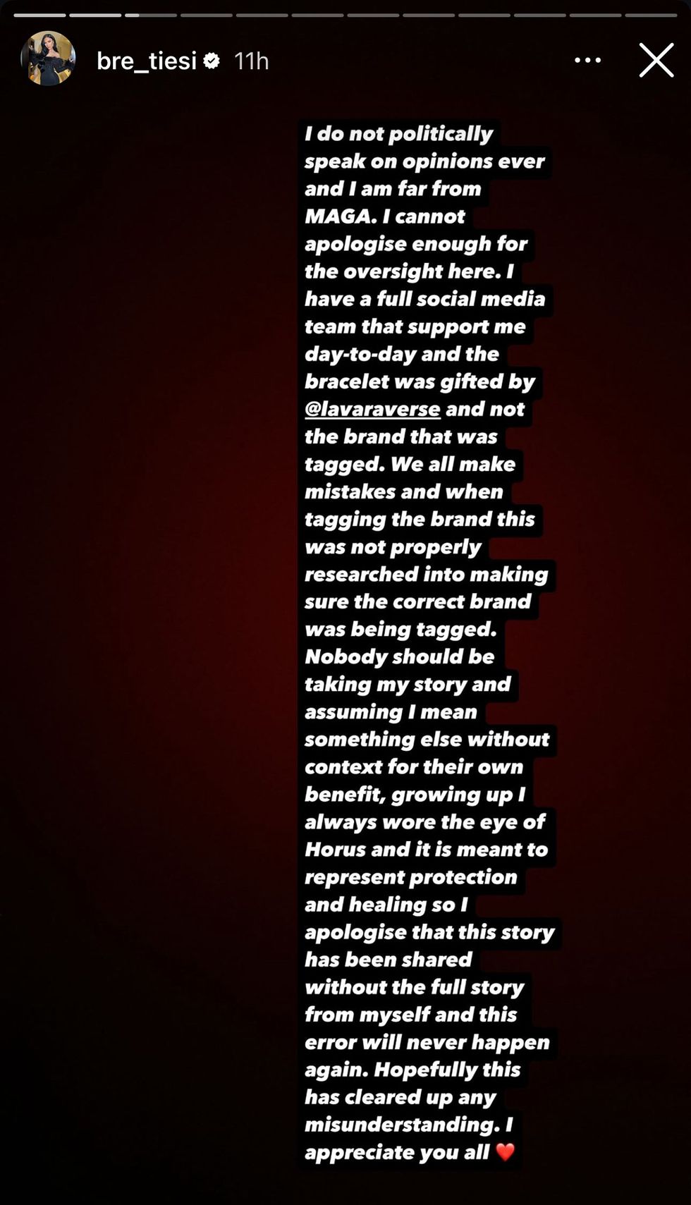 Bre Tiesi instagram story obtained by equalpride regarding Chrishell Stause drama