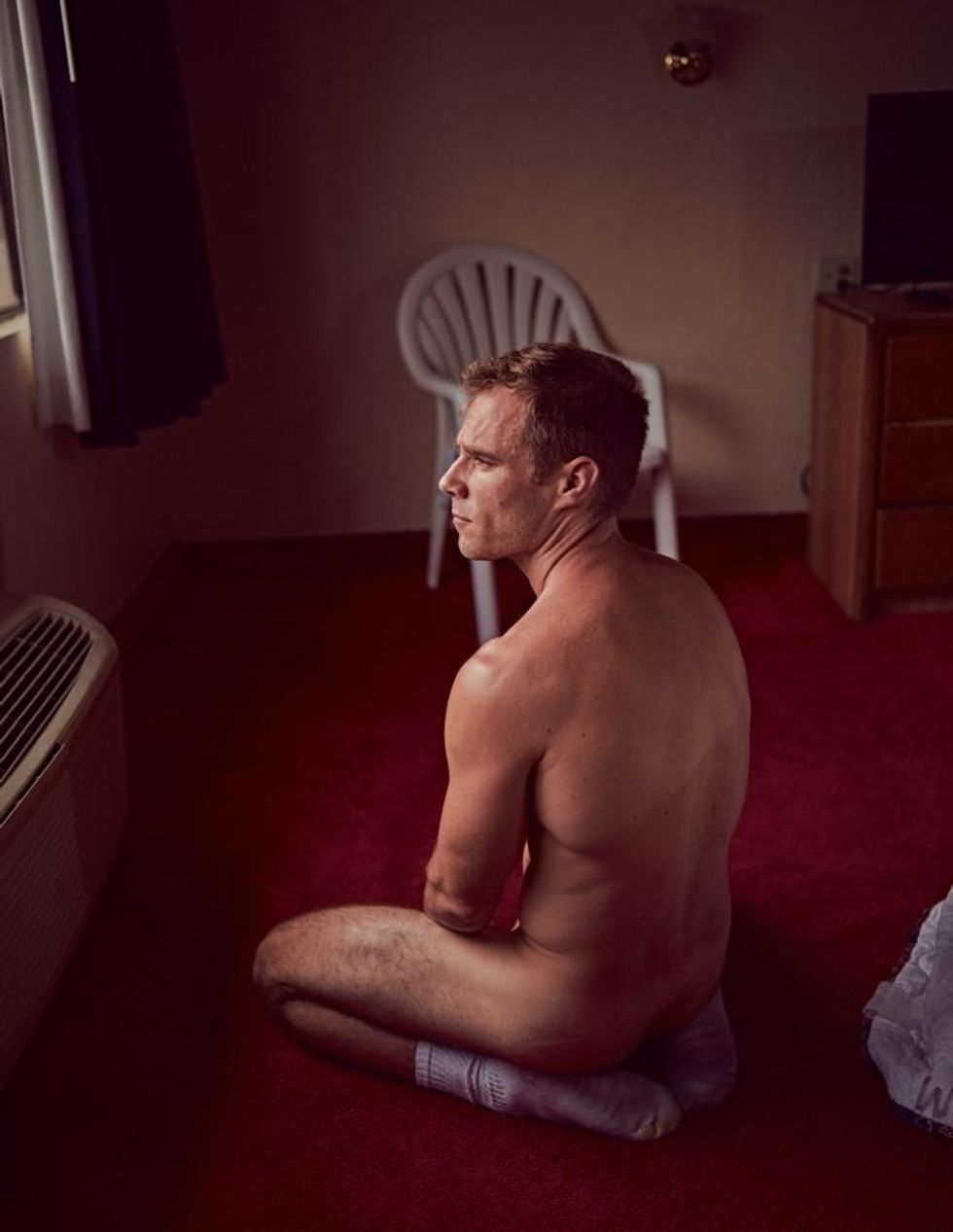 Brian Kaminsky presents Matthew Wilkas in a motel.