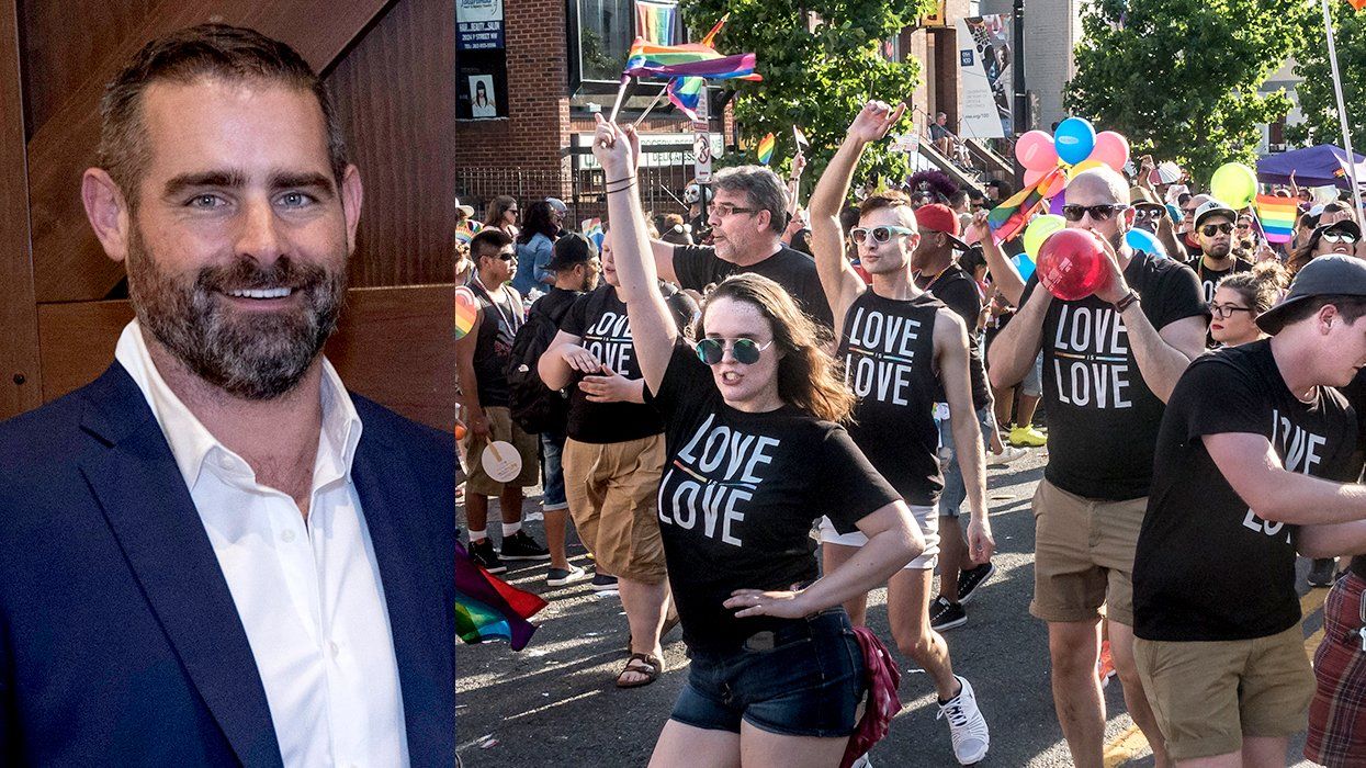 Brian Sims PA LGBTQ pride parade loveislove shirts queer people dancing